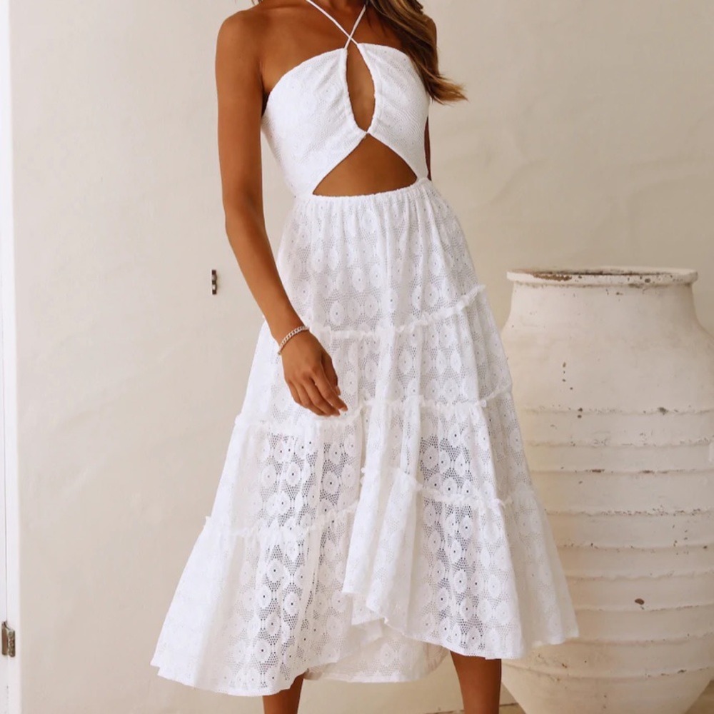 Hell Molly White Maxi Flowy Dress